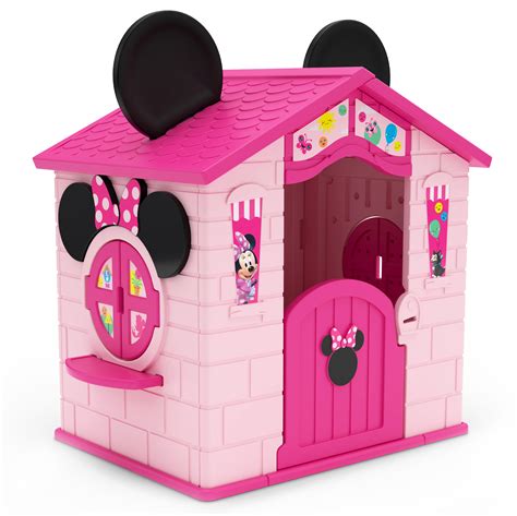 Features deluxe construction and fabric with embroidered detailing. . Minnie mouse doll house